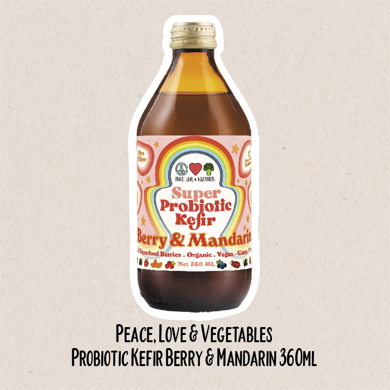 Peace, Love & Vegetables Probiotic Kefir Berry & Mandarin | WholeLife Pharmacy & Healthfoods