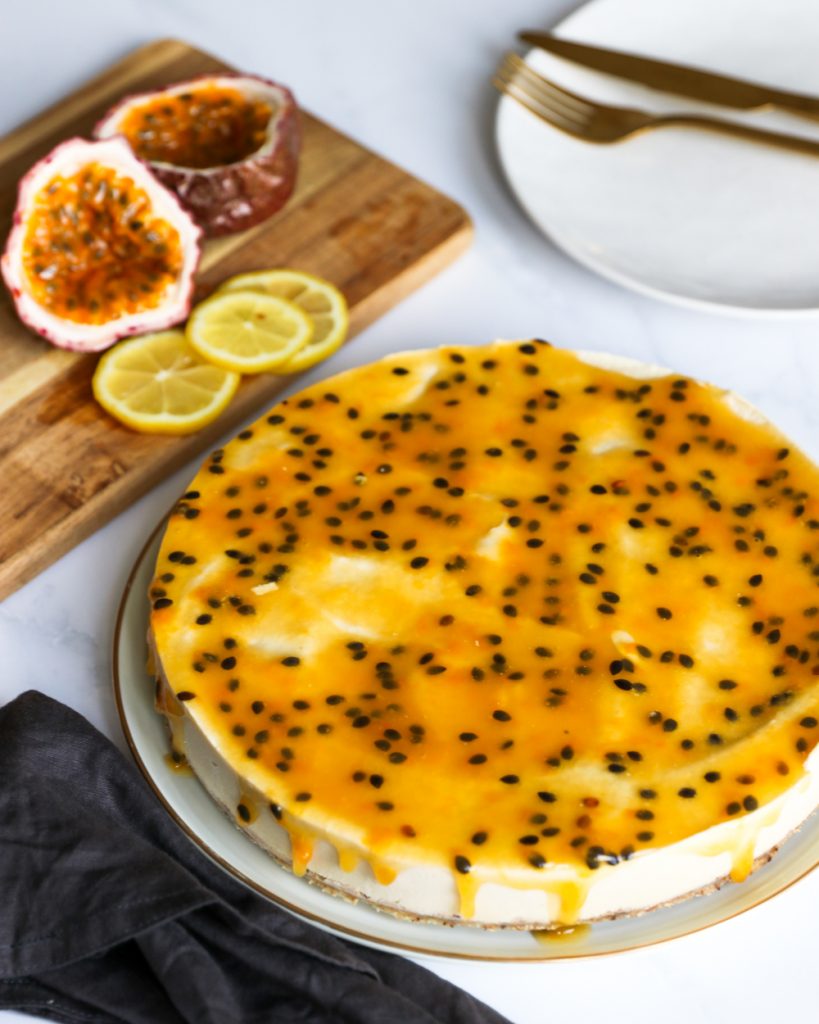 Passionfruit Vegan No Bake Cheesecake WholeLife