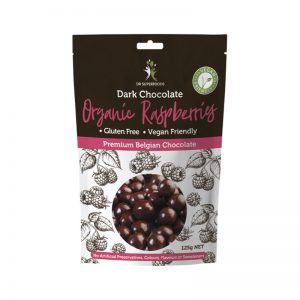 Dark Chocolate Organic Raspberries 125g