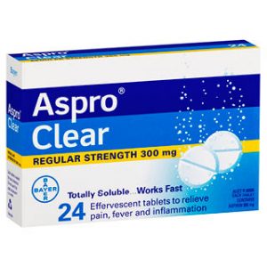 Pain Relief Aspirin 24 Soluble Effervescent Tablets