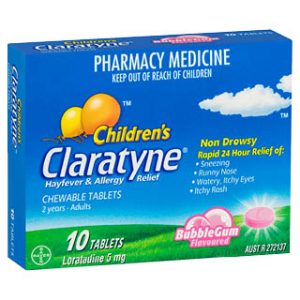 Children's Hayfever & Allergy Relief Antihistamine BubbleGum 10 Tablets