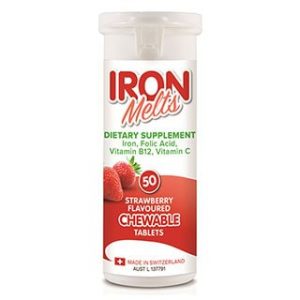 Iron Melts Strawberry Flavoured Chewable Tablets