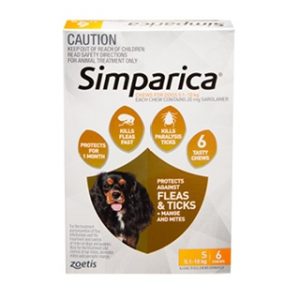 Simparica Fleas and Ticks Chews For S Dogs 6 Chews