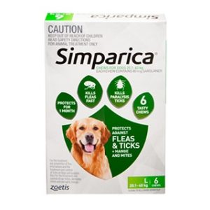 Simparica Fleas and Ticks Chews For L Dogs 6 Chews