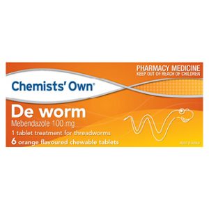 Chemists' Own De Worm 6 Orange Flavoured Chewable Tablets