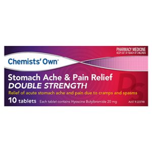 Chemists' Own Stomach Ache and Pain Relief Double Strength Tablets