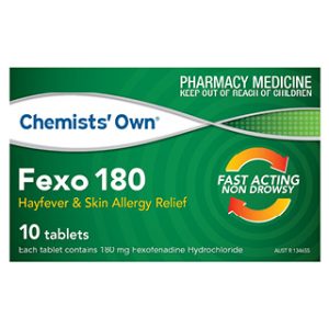 Chemists' Own Fexo 180 Hayfever and Skin Allergy Relief 10 Tablets