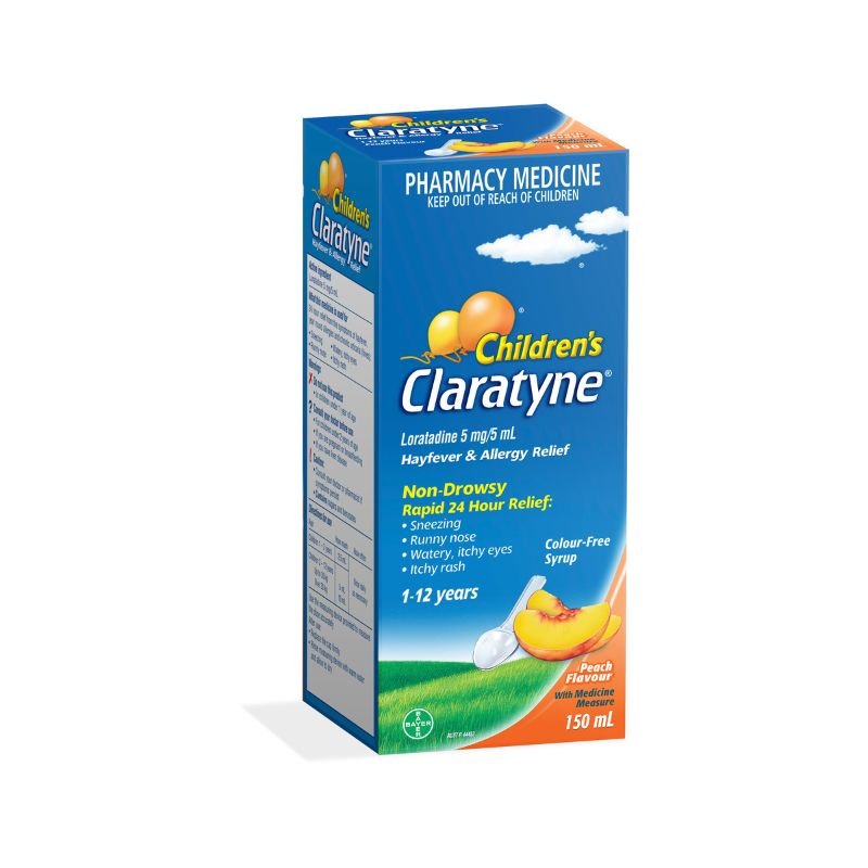 Claratyne Childrens Hayfever Allergy Relief Antihistamine Peach 150mL