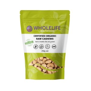 Organic Raw Cashews 250g