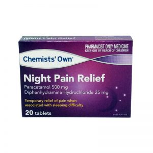 Night Pain Relief Paracetamol + Diphenhydramine 500mg 20 Tablets