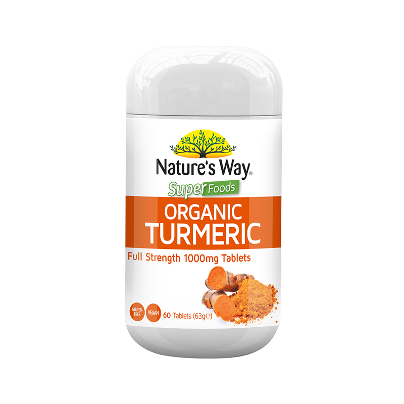 NATURE'S WAY Super Foods Turmeric 1000mg 60 Tablets WholeLife