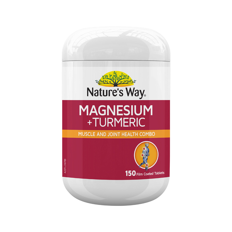 NATURE'S WAY Magnesium + Turmeric 150 Tablets WholeLife