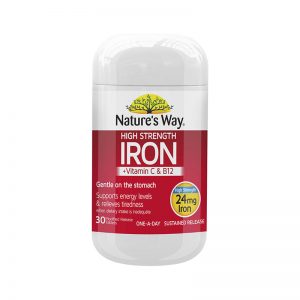 Nature's Way High Strength Iron + Vitamin C & B12 30 Tablets