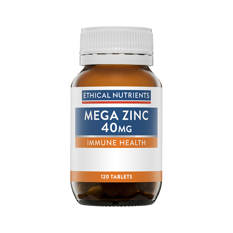 Ethical Nutrients Mega Zinc 40mg 120 Tablets WholeLife