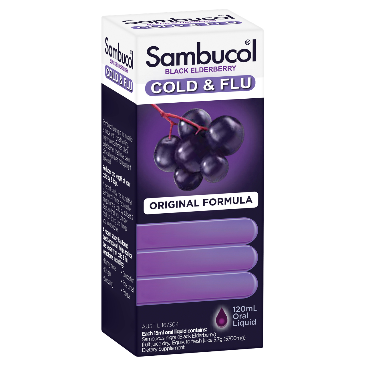 SAMBUCOL Cold and Flu Syrup 120mL WholeLife