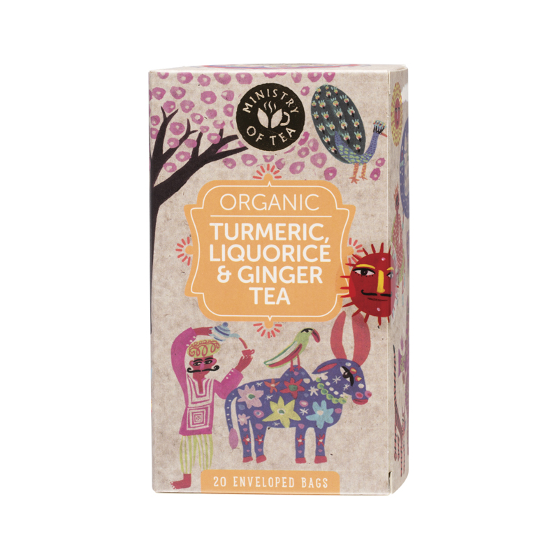 MINISTRY OF TEA Organic Turmeric, Liquorice & Ginger Tea 20 Pack