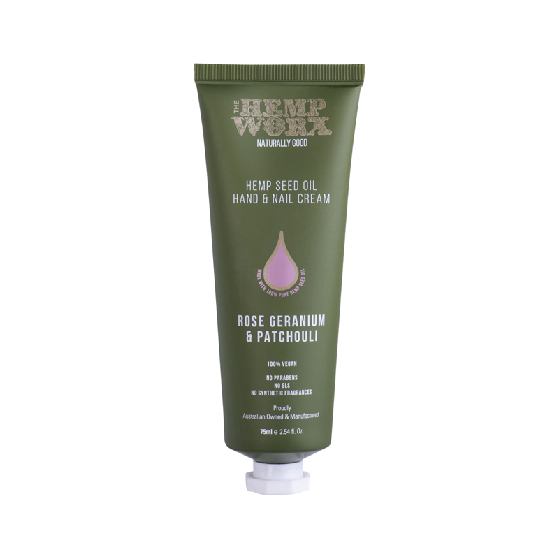 Hemp Worx Rose Geranium Patchouli Hand Nail Cream 75g WholeLife