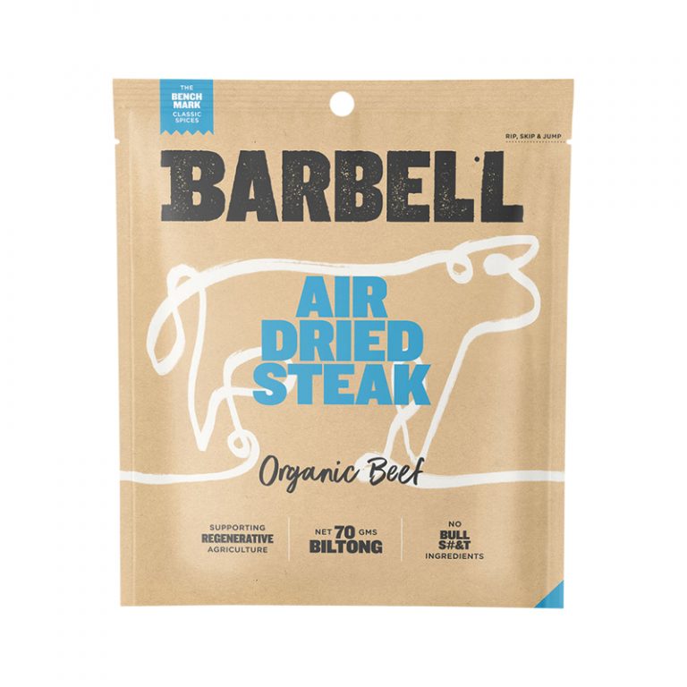 Barbell Air Dried Steak Organic Beef Classic Spice 70g WholeLife