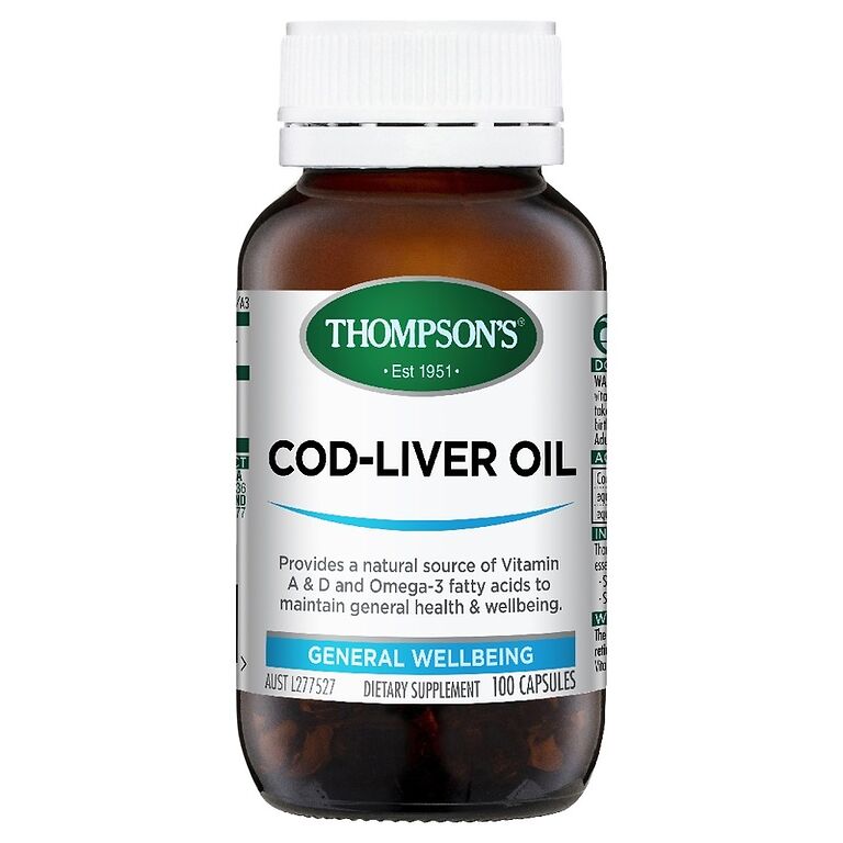 Thompson S Cod Liver Oil 100 Capsules Wholelife