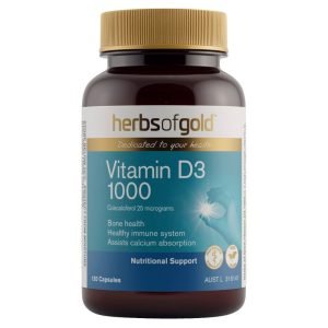 Herbs of Gold Vitamin D3 1000 120 Vegan Capsules