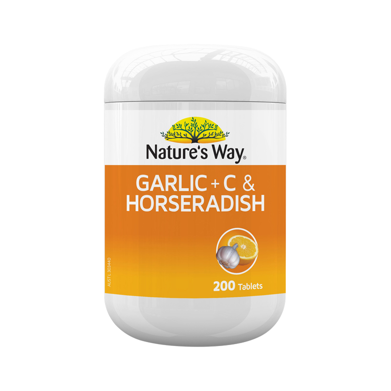 Garlic + C & Horseradish 200 Tablets WholeLife