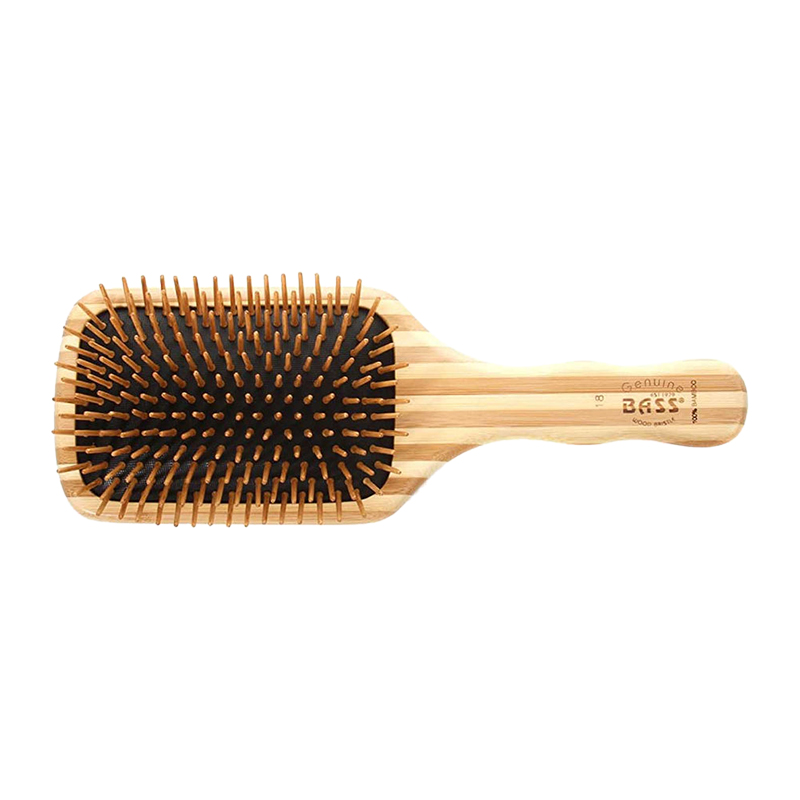 Bamboo Wood Hair Brush Large Square Paddle | WholeLife