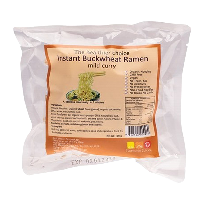Instant Buckwheat Ramen Mild Curry 100g WholeLife