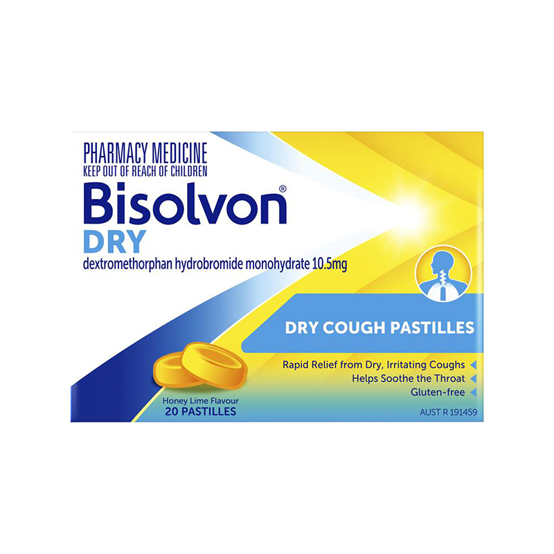 Dry Cough Honey & Lime 20 Pastilles WholeLife