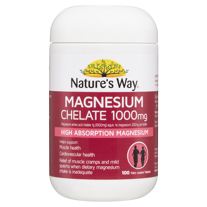 Magnesium Chelate 1000mg 100 Tablets WholeLife