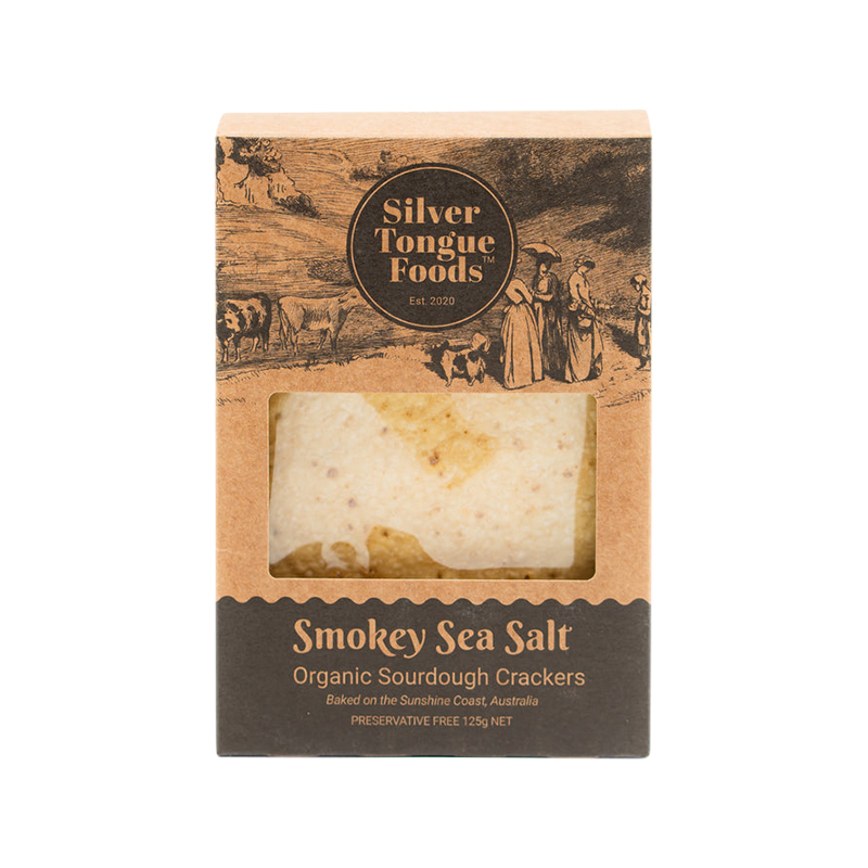 Smokey Sea Salt Organic Sourdough Crackers 125g WholeLife