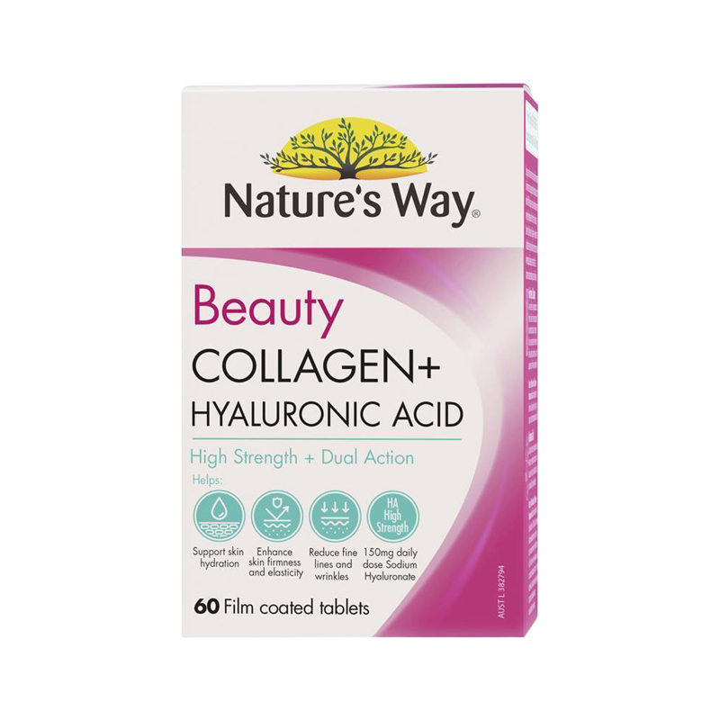 Beauty Collagen + Hyaluronic Acid 60 Tablets WholeLife