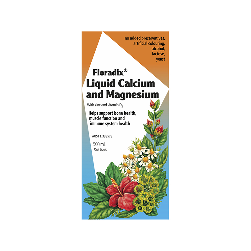 Floradix Liquid Calcium & Magnesium 500ml WholeLife