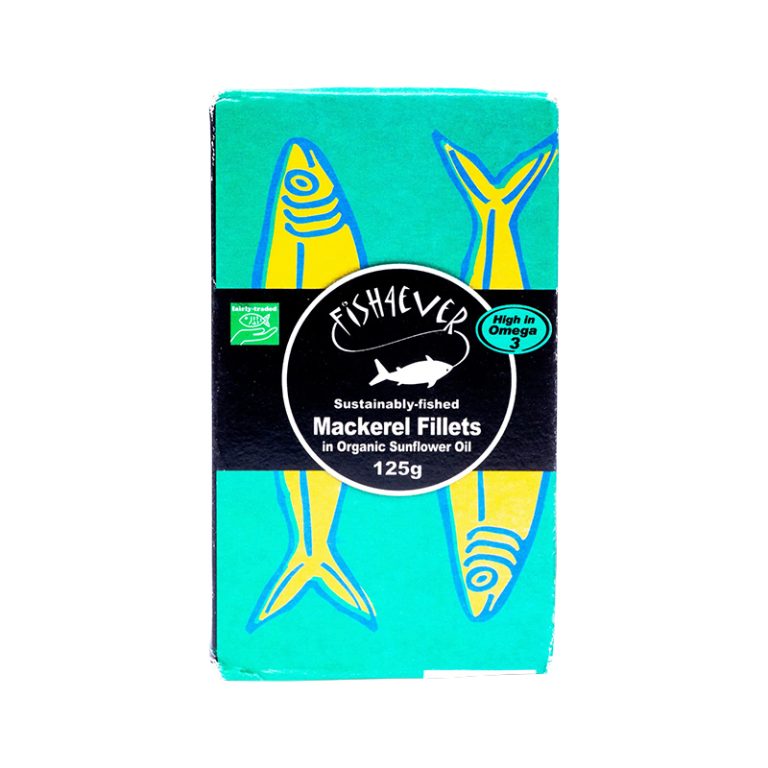 Mackerel Fillets In Organic Sunflower Oil 120g WholeLife