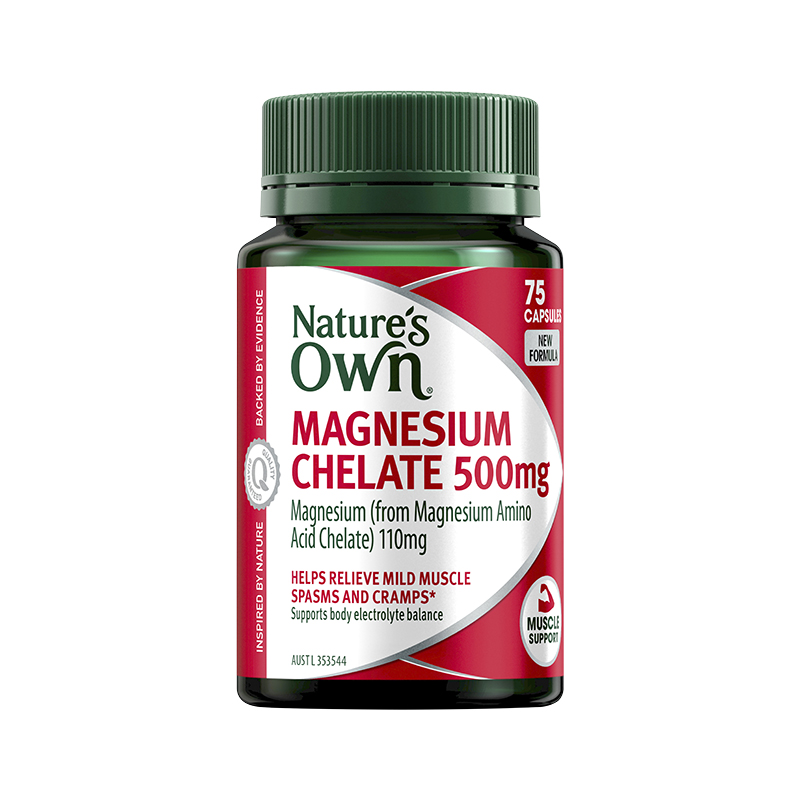 Nature's Own Magnesium Chelate 500mg 75 Capsules WholeLife