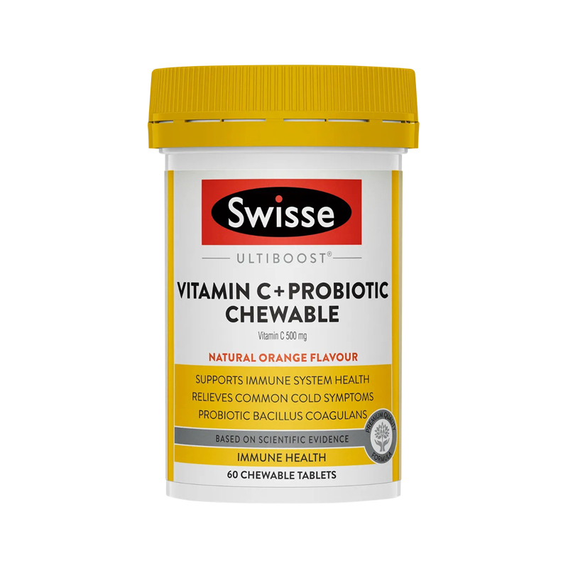 Ultiboost Vitamin C + Probiotic Chewable 60 Tablets WholeLife