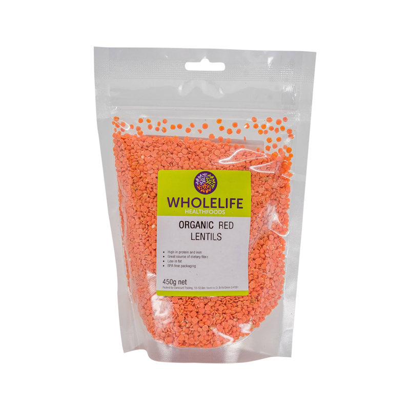Organic Red Lentils 450g | WholeLife