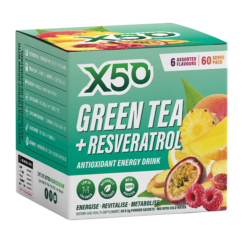 Green Tea + Resveratrol Assorted Flavours 60 Pack WholeLife