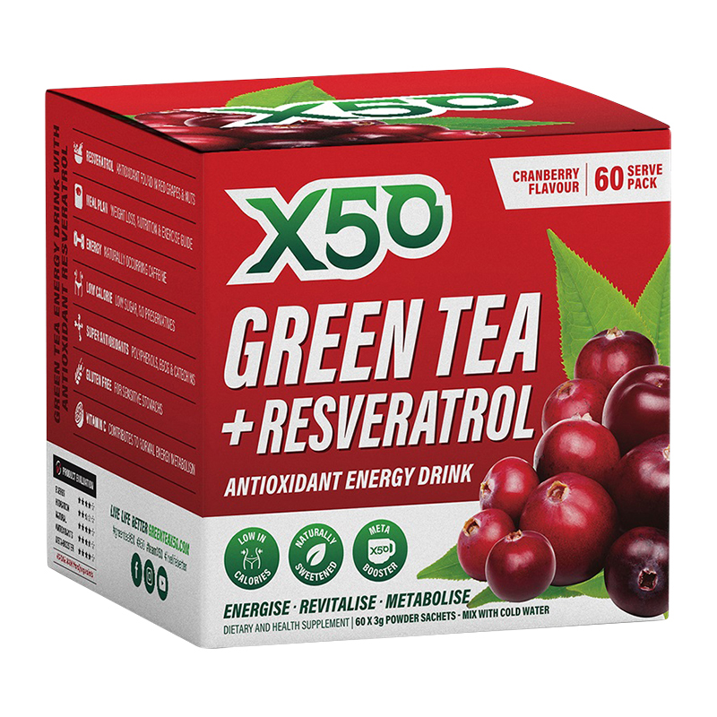 Green Tea + Resveratrol Cranberry Antioxidant Energy Drink 60 Pack