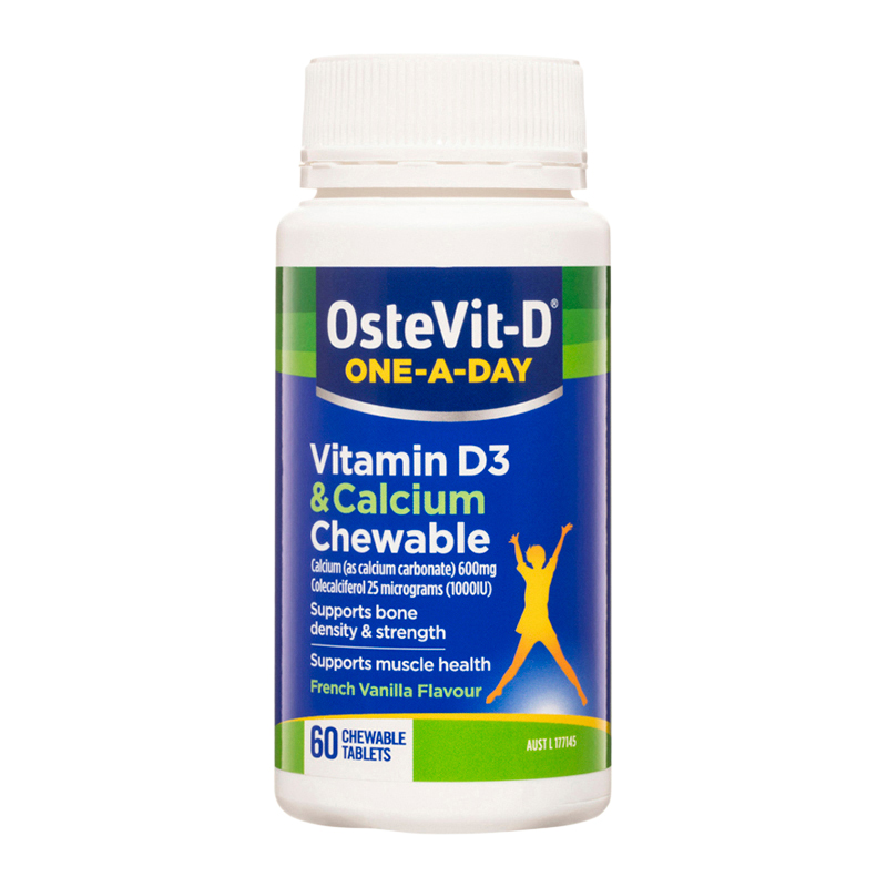 Vitamin D3 & Calcium 60 Chewable Tablets WholeLife