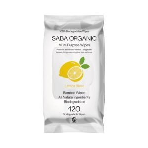 Organic Bamboo Wipes Multi Purpose Lemon Blast 120 Pack