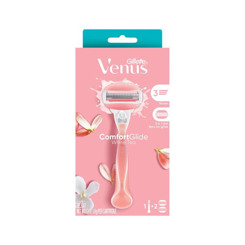 Venus ComfortGlide White Tea Women's Razor 1 Razor Handle + 2 Blade ...